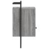 Wall-Mounted Grey Sonoma Bedside Cabinet - 40x30x61 cm