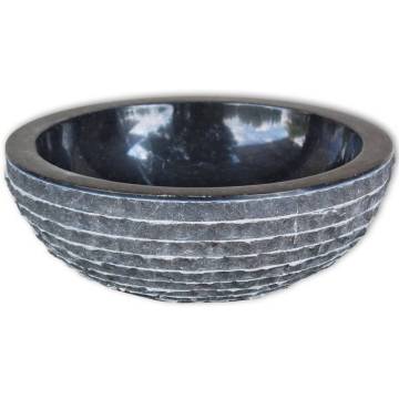 Basin Marble 40 cm Black - Stylish Bathroom Accessory