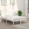 Bed Frame White Solid Wood 120x190 cm Small Double Colour white Size 120 x 190 cm 