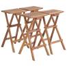 Folding Bar Stools 4 pcs Solid Teak Wood Quantity in Package 4 