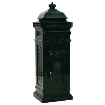 Vintage Green Aluminium Pillar Letterbox | Rustproof & Stylish