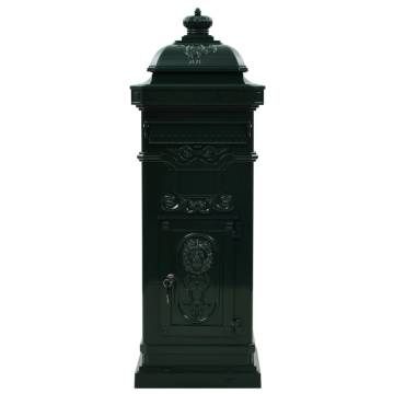 Vintage Green Aluminium Pillar Letterbox | Rustproof & Stylish