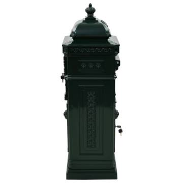 Vintage Green Aluminium Pillar Letterbox | Rustproof & Stylish