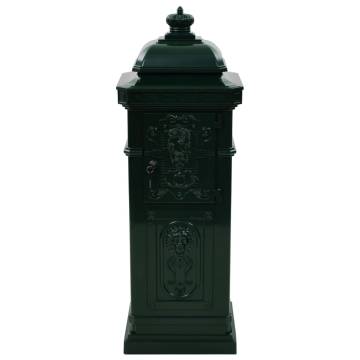 Vintage Green Aluminium Pillar Letterbox | Rustproof & Stylish