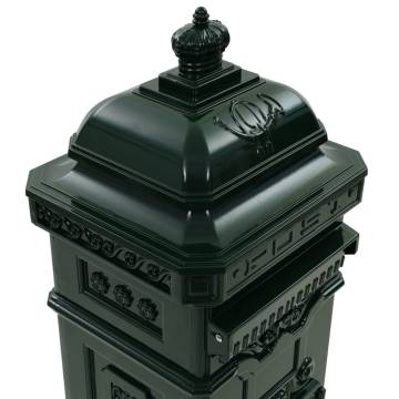 Vintage Green Aluminium Pillar Letterbox | Rustproof & Stylish