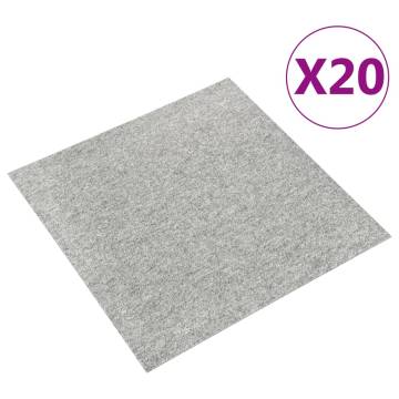 Carpet Floor Tiles 20 pcs 5 m² Light Grey - Durable & Stylish