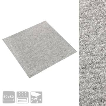 Carpet Floor Tiles 20 pcs 5 m² Light Grey - Durable & Stylish