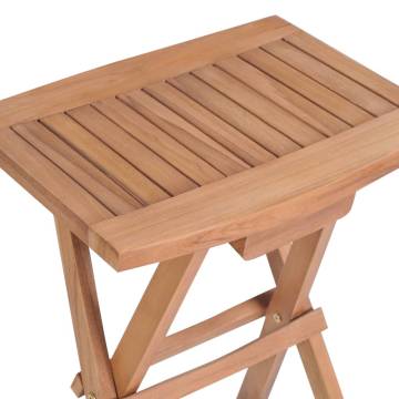 Elegant Folding Bar Stools Set - Solid Teak Wood | Hipomarket