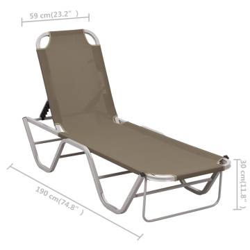 Sun Lounger Aluminium & Textilene Taupe | Comfort for Outdoors