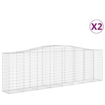 Arched Gabion Baskets - 2 pcs Galvanised Iron | HipoMarket