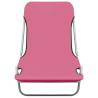 Folding Sun Loungers 2 pcs - Pink Steel & Fabric