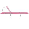 Folding Sun Loungers 2 pcs - Pink Steel & Fabric