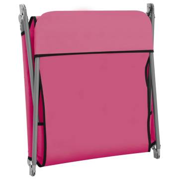 Folding Sun Loungers 2 pcs - Pink Steel & Fabric