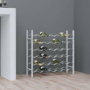 Wine Rack for 36 Bottles - Stylish White Metal Storage