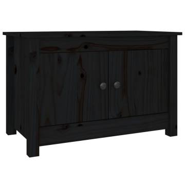 Elegant Black Shoe Cabinet - Solid Pine 70x38x45.5 cm