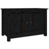 Elegant Black Shoe Cabinet - Solid Pine 70x38x45.5 cm