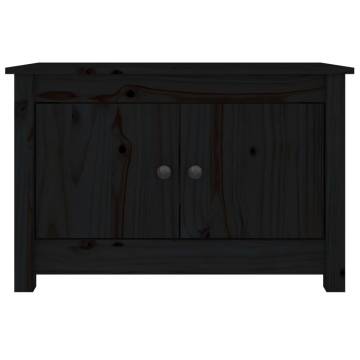 Elegant Black Shoe Cabinet - Solid Pine 70x38x45.5 cm