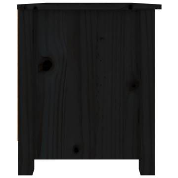 Elegant Black Shoe Cabinet - Solid Pine 70x38x45.5 cm