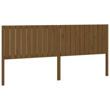 Honey Brown Solid Wood Bed Headboard - 205.5x4x100 cm