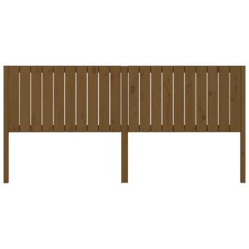 Honey Brown Solid Wood Bed Headboard - 205.5x4x100 cm