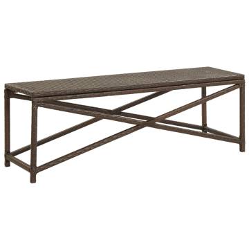 Stylish 120 cm Brown Poly Rattan Garden Bench - Hipo Market