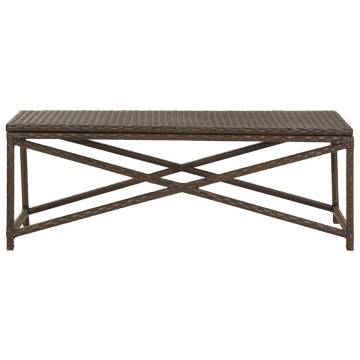 Stylish 120 cm Brown Poly Rattan Garden Bench - Hipo Market