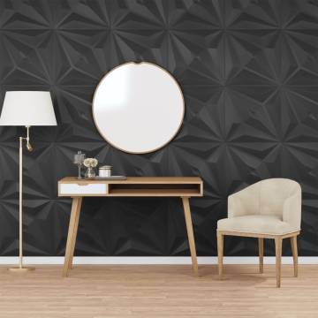 24 pcs Black Wall Panels 50x50 cm - Unique XPS Design