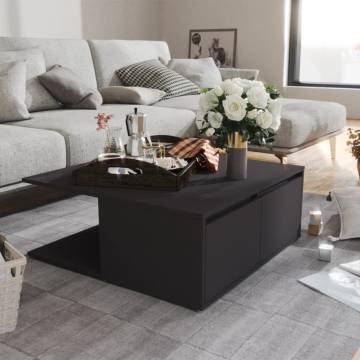 Stylish Grey Coffee Table 80x80 cm | Durable Engineered Wood