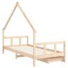 Kids Bed Frame with Drawers | Solid Pine 90x200 cm