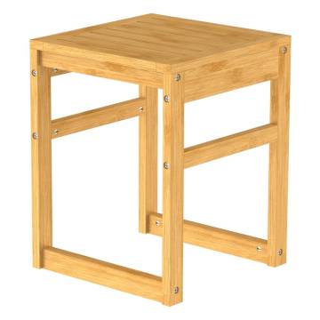 EISL Bamboo Bathroom Stool - Rustic & Functional 35x35x45 cm