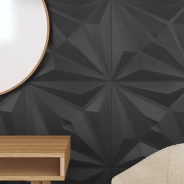 24 pcs Black Wall Panels 50x50 cm - Unique XPS Design