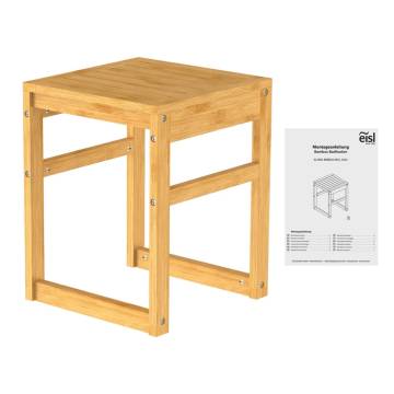 EISL Bamboo Bathroom Stool - Rustic & Functional 35x35x45 cm