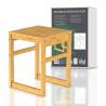 EISL Bamboo Bathroom Stool - Rustic & Functional 35x35x45 cm