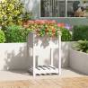 Planter with Shelf White 54x54x81 cm Solid Wood Pine Colour white Size 55 x 54 x 81 cm Quantity in Package 1 