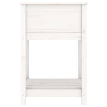 Planter with Shelf White - Solid Pine Wood 54x54x81 cm