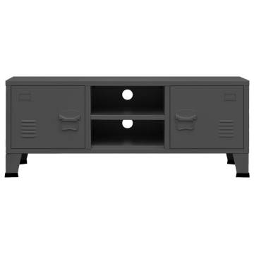 Industrial TV Cabinet Anthracite - Sturdy Metal Design