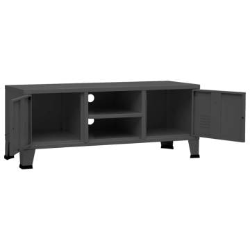 Industrial TV Cabinet Anthracite - Sturdy Metal Design