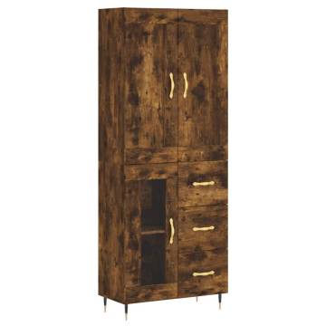 Stylish Highboard Smoked Oak - Engineered Wood Storage Solution