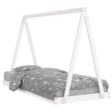 Kids Bed Frame White 90x200 cm Solid Pine - Hipomarket