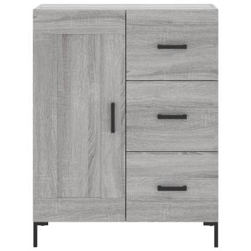 Stylish Highboard Grey Sonoma | 69.5x34x180 cm Engineered Wood