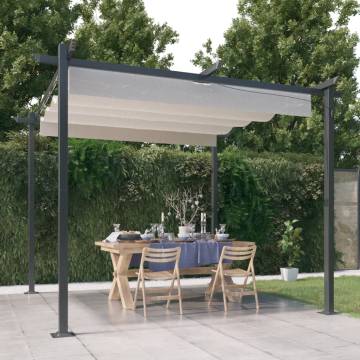 Garden Gazebo with Retractable Roof 3x3m - Cream