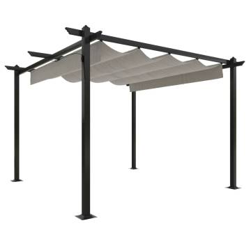 Garden Gazebo with Retractable Roof 3x3m - Cream