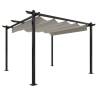 Garden Gazebo with Retractable Roof 3x3m - Cream