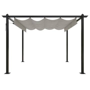 Garden Gazebo with Retractable Roof 3x3m - Cream