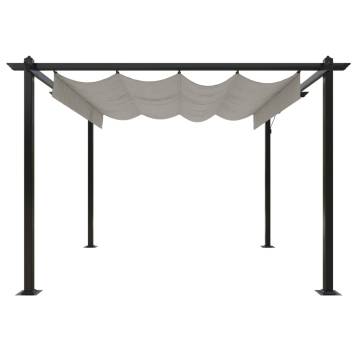 Garden Gazebo with Retractable Roof 3x3m - Cream