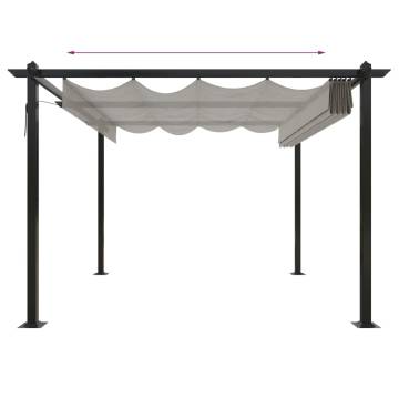 Garden Gazebo with Retractable Roof 3x3m - Cream