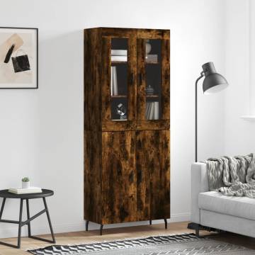 Elegant Highboard Smoked Oak | Stylish Storage Solution