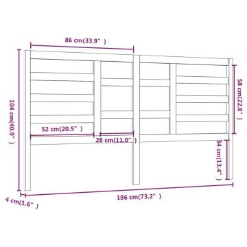 Stylish White Bed Headboard - Solid Pine (186x4x104 cm)