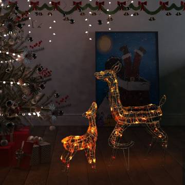 Acrylic Reindeer Family Christmas Decoration – 160 LED Lights