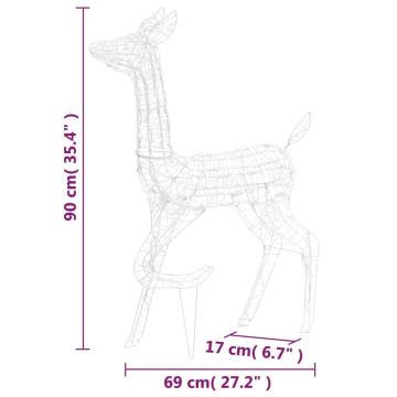 Acrylic Reindeer Family Christmas Decoration – 160 LED Lights